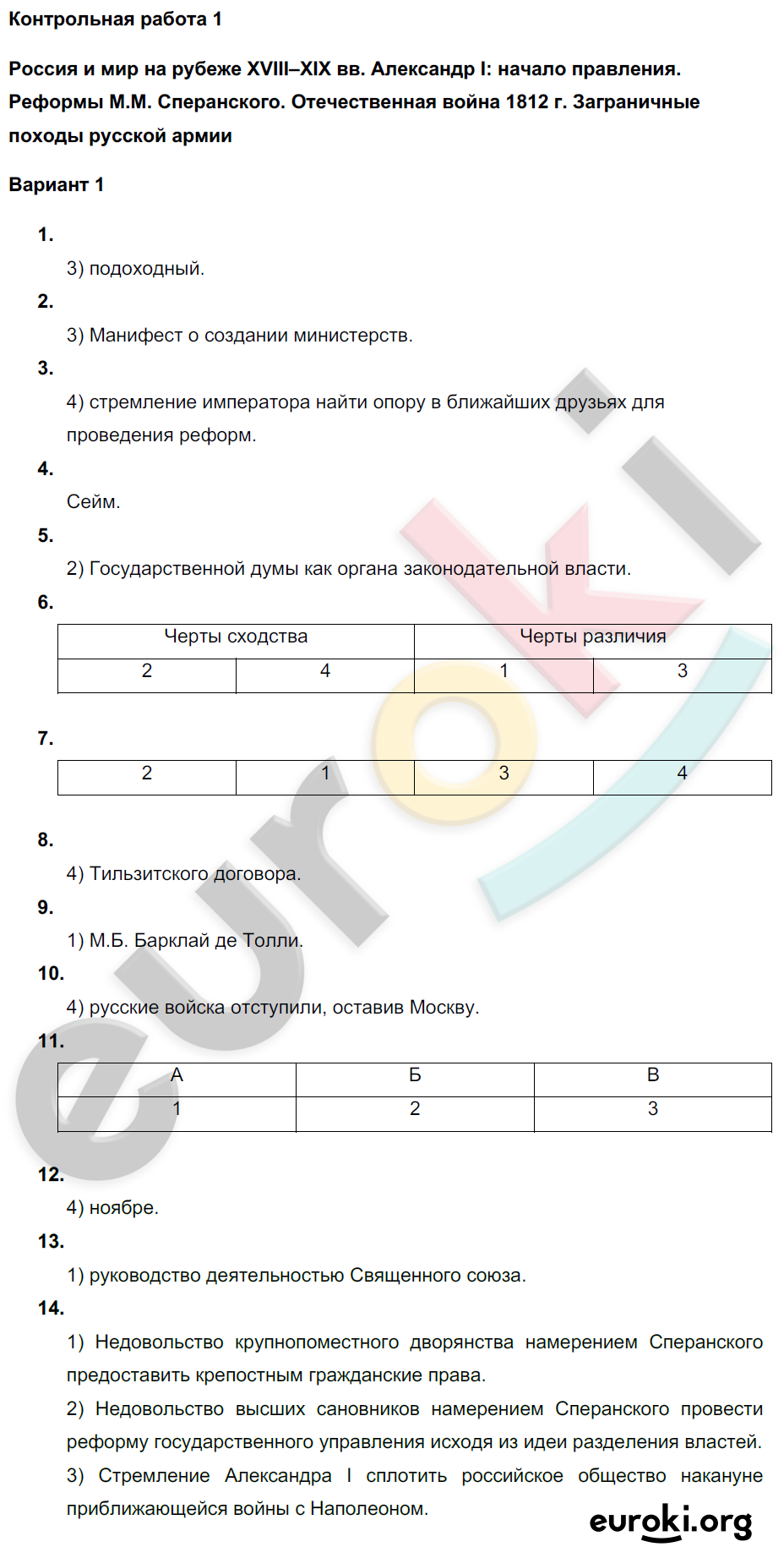 Вариант 1 - решение